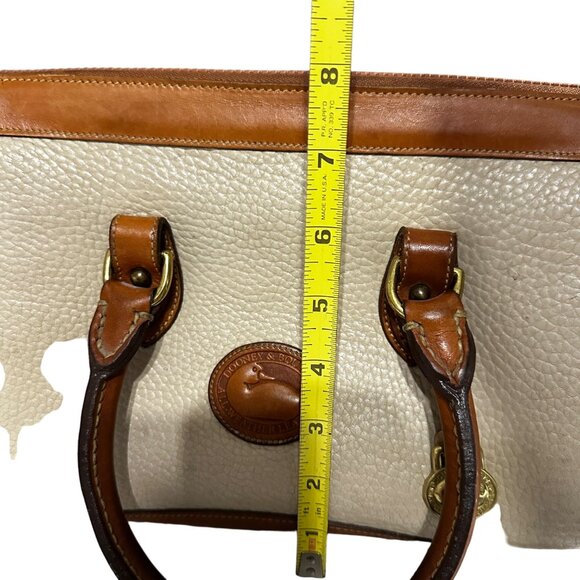 VTG Dooney & Bourke tan pebble leather brown leather trim purse NO LONG STRAP - Picture 11 of 11